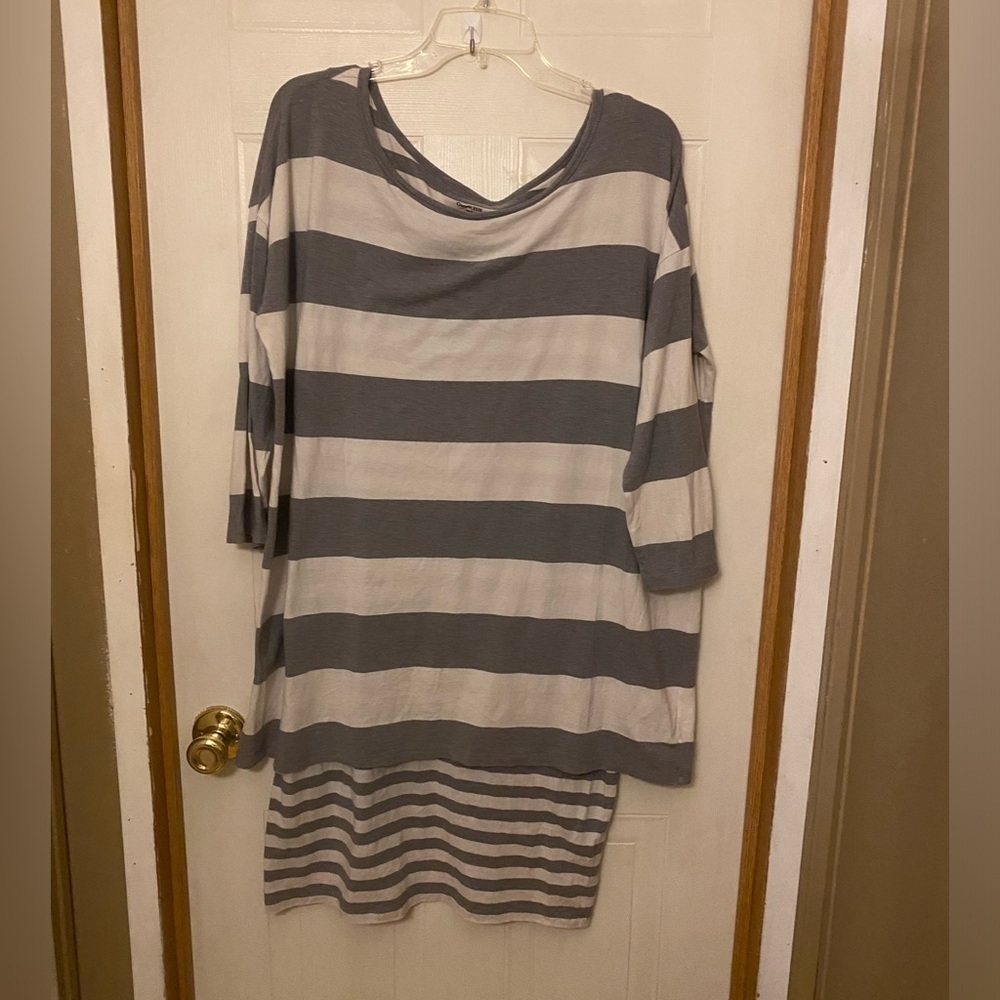 Garnet Hill Striped Double Layered Tunic/Dress
